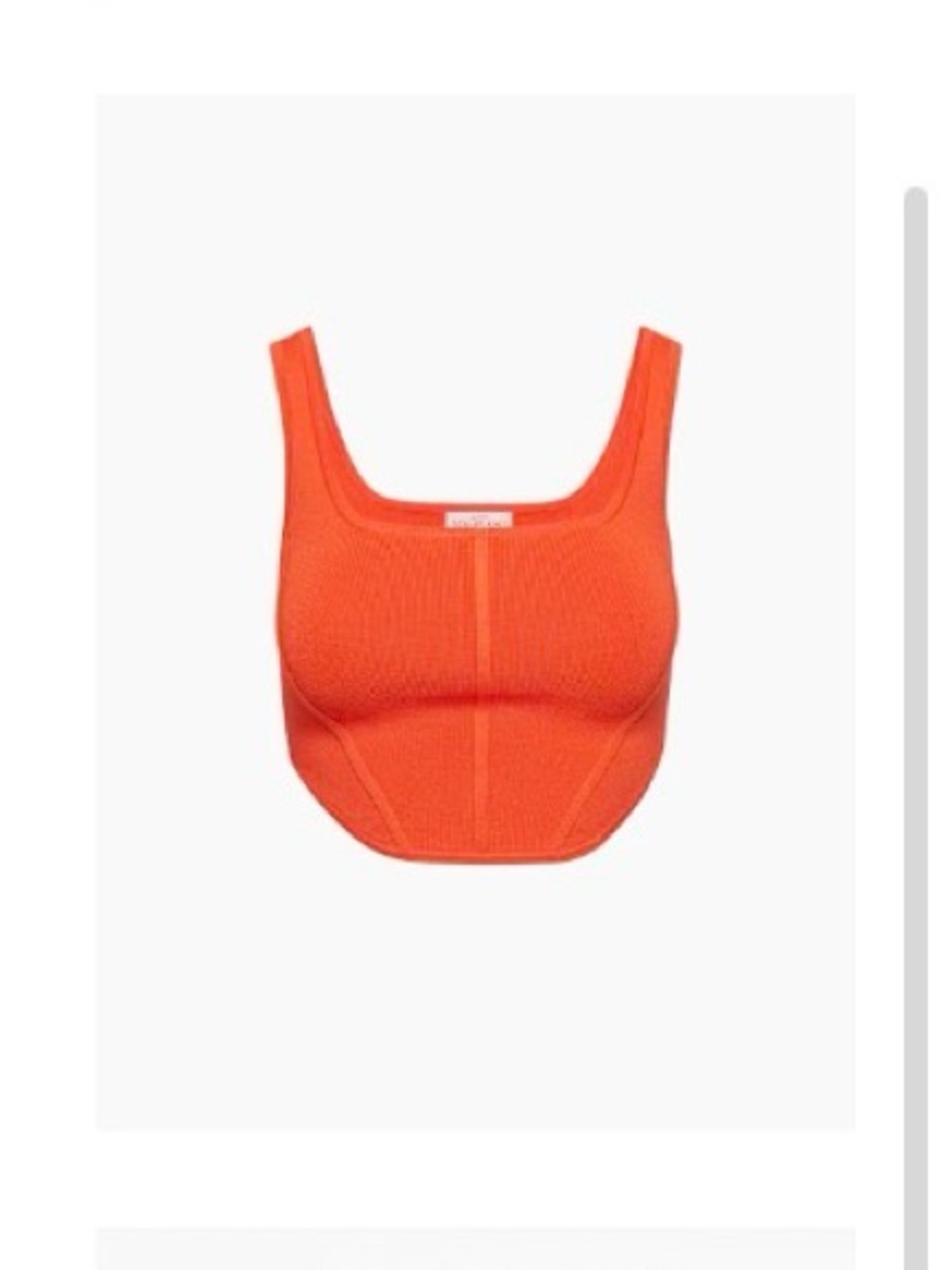 Babaton Orange Ribbed Crop Sports Bra